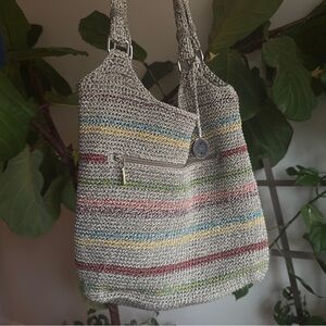 The Sak striped crochet purse